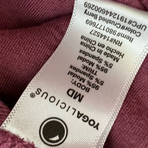 Yogalicious Mauve Cowl Neck Sweatshirt Size Medium - Picture 6 of 8